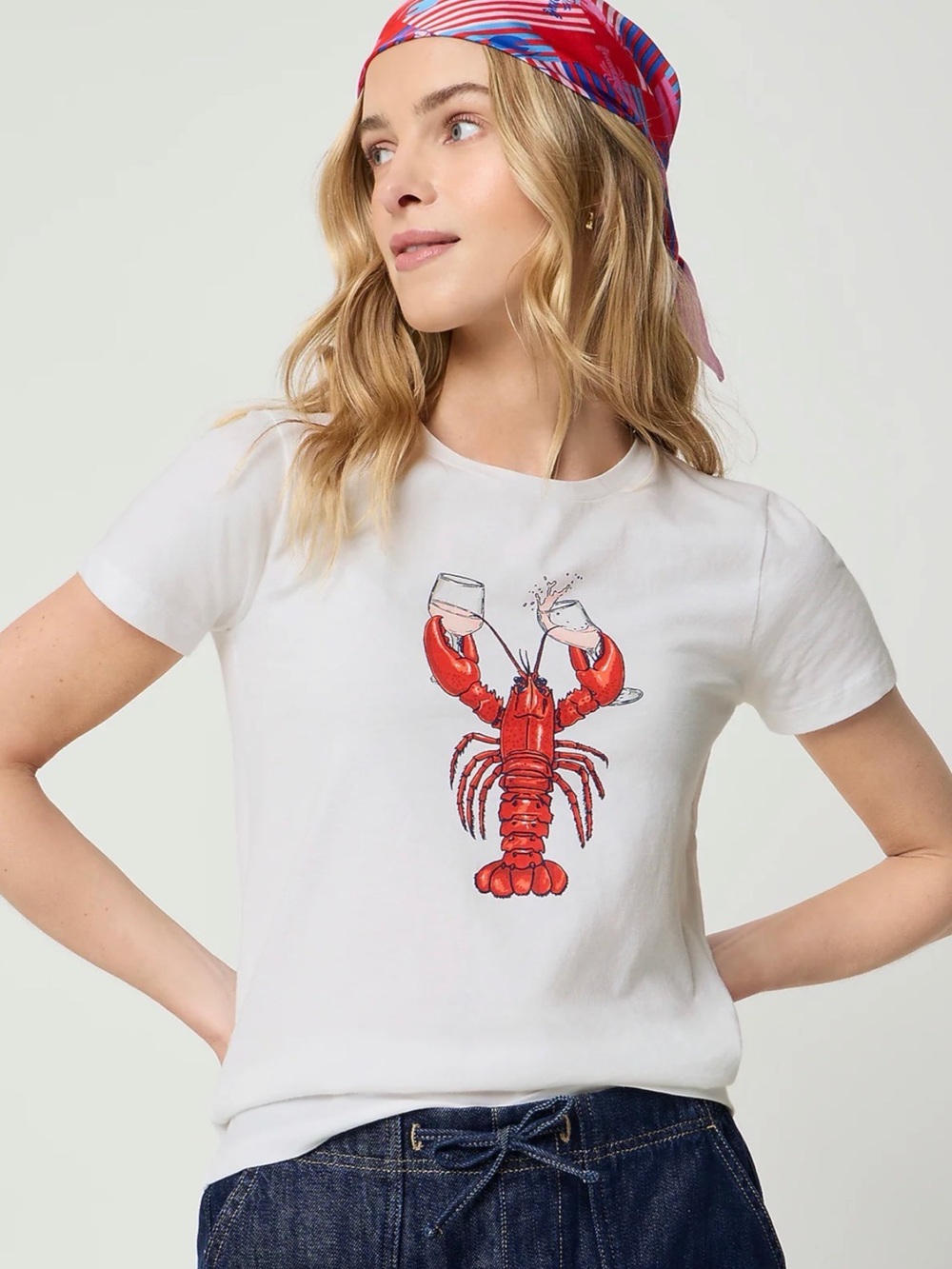 J. Crew Lobster wine graphic tee• size small • NWT • CT425